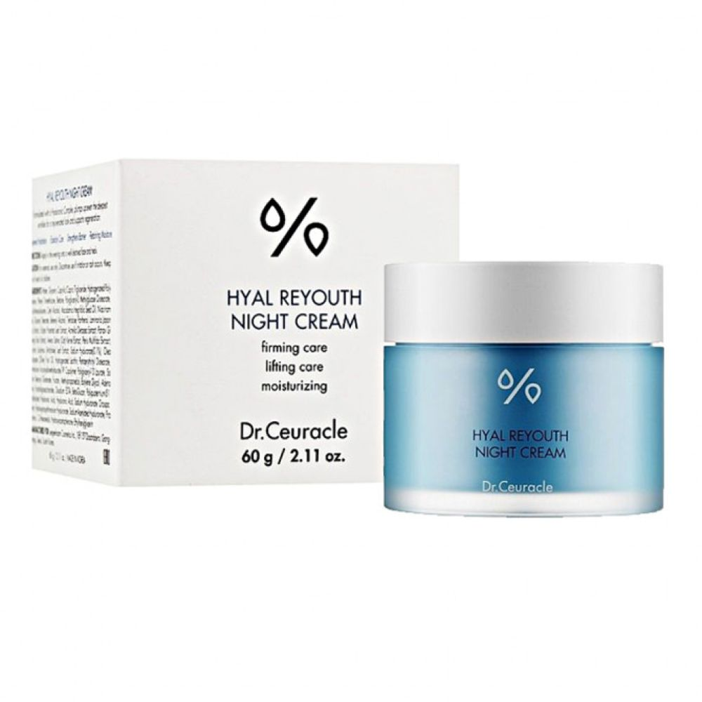 Зволожуючий нічний крем-маска з гіалуроновою кислотою
 Dr.Ceuracle Hyal Reyouth Night Cream, 60 г
