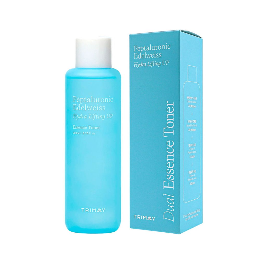 Зволожуючий ліфтинг тонер-есенція з пептидами Trimay Peptaluronic Edelweiss Hydra Lifting Toner 200 мл