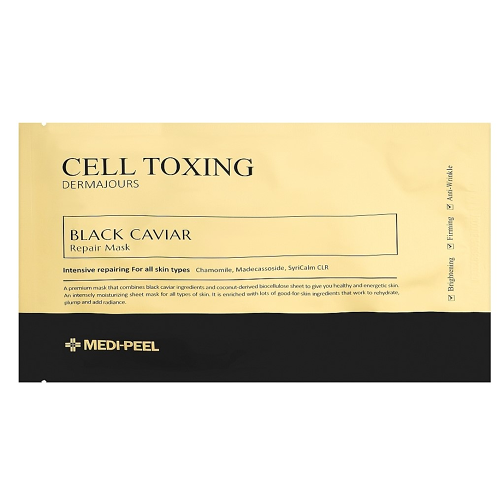 Тканинна маска з екстрактом чорної ікри Medi-Peel Cell Toxing Black Caviar Dermajours Repair Mask 30 мл