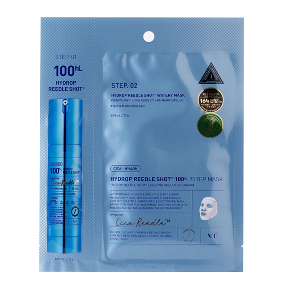 Зволожувальна маска для обличчя VT Cosmetics Hydrop Reedle Shot 100hL 2-STEP MASK (1EA) 38 г